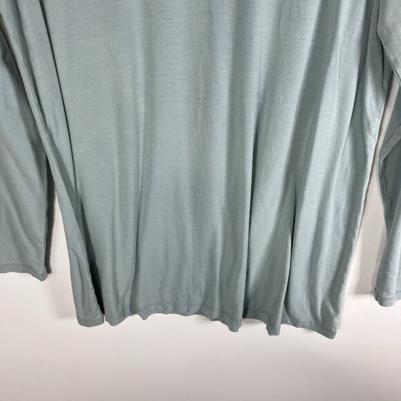 EILEEN FISHER Blouse Women's PS Blue Round Neck Stretch Long Sleeve Top Designer - Picture 3 of 7
